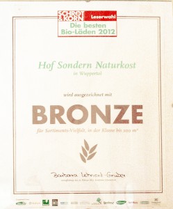 Bronze-Auszeichnung für das "Sortimentsvielfalt" in der Klasse bis 100 qm